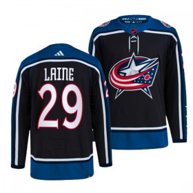 Columbus Blue Jackets Hockeydrakt Patrik Laine 29 2022-23 Svart Reverse Retro 2.0 Adidas Authentic - Herre